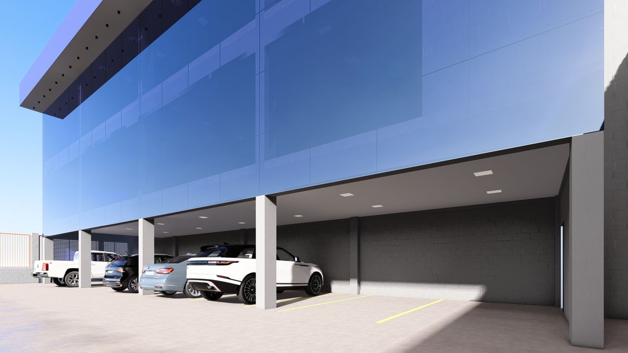 Edifício comercial com garagem coberta