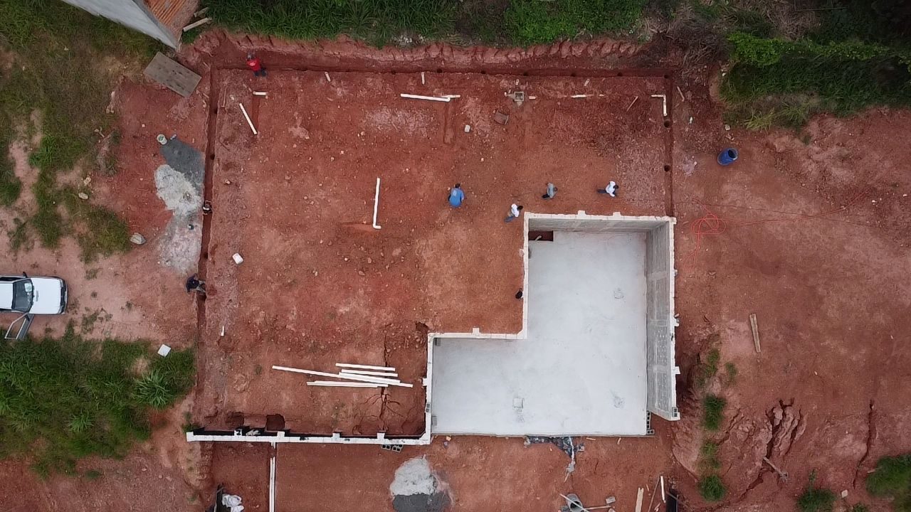 Vista aérea da fundação